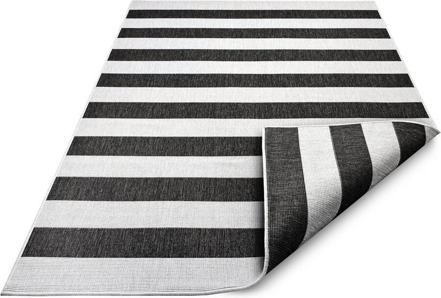 My home Vloerkleed Alan omkeerbaar tapijt dubbelzijdig te gebruiken strepen scandi weerbestendig voor binnen en buiten - Foto 5