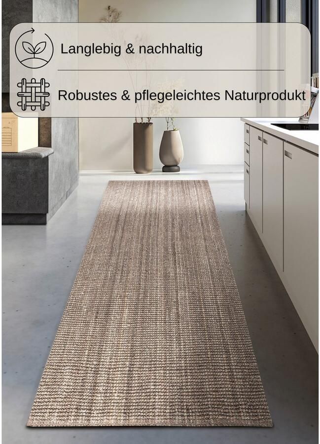 My home Vloerkleed Avot jute tapijt 100% jutevezel loper eetkamer woonkamer scandi - Foto 3