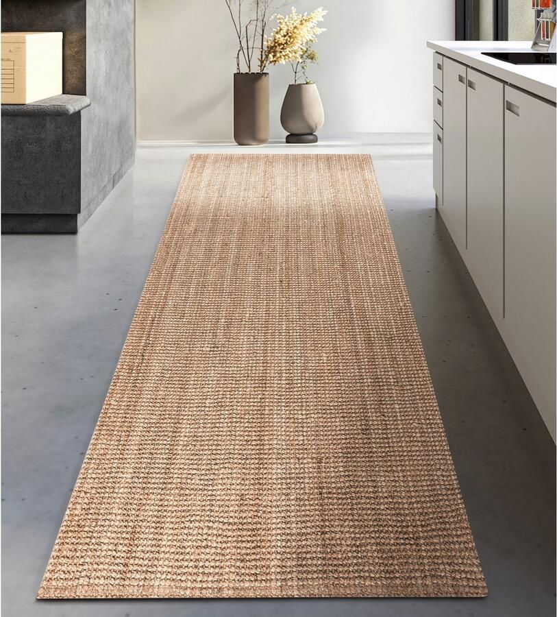 My home Vloerkleed Avot jute tapijt 100% jutevezel loper eetkamer woonkamer scandi