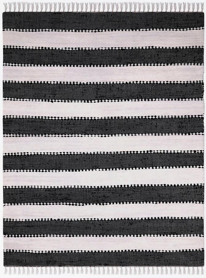 My home Vloerkleed Benja Handgeweven tapijt gestreept 90% katoen handgeweven met franjes - Foto 5