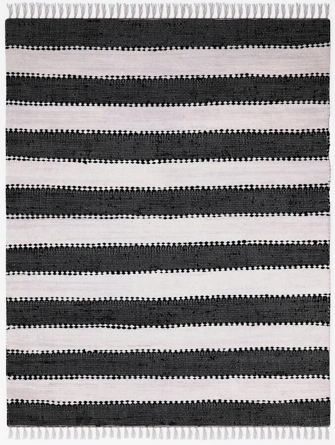 My home Vloerkleed Benja Handgeweven tapijt gestreept 90% katoen handgeweven met franjes - Foto 5