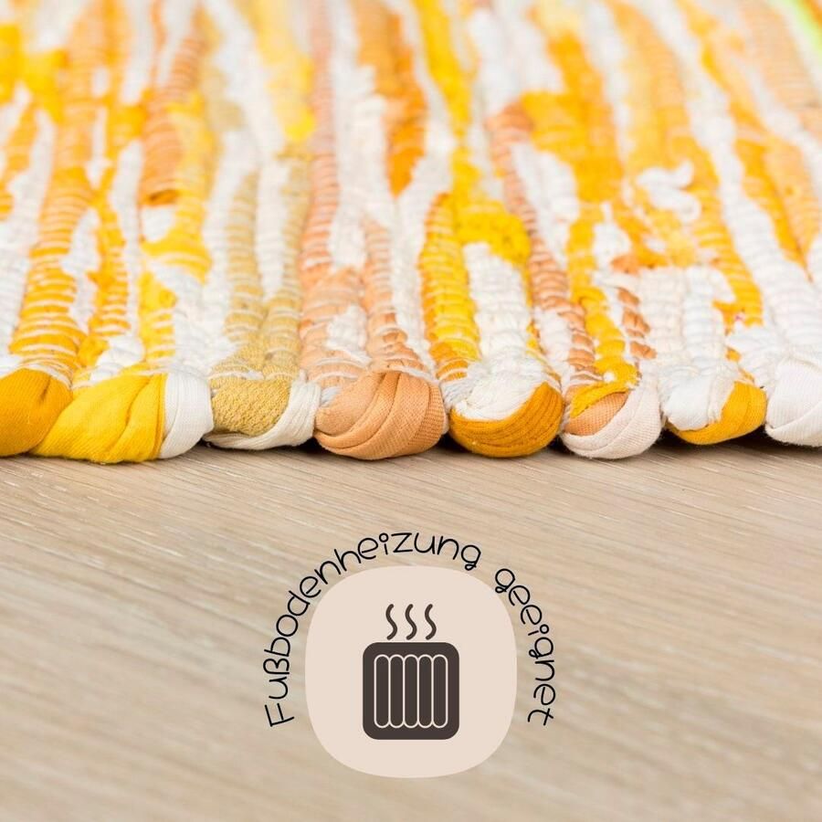 My home Vloerkleed Bente Handgeweven tapijt 90% katoen handgeweven Scandi