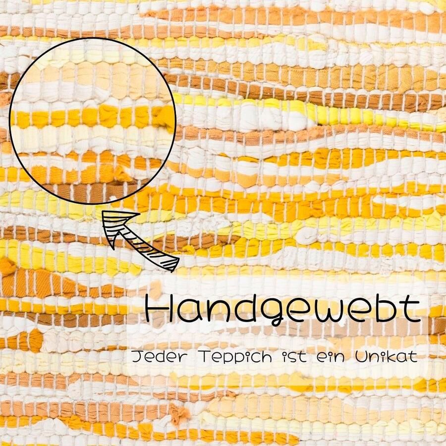 My home Vloerkleed Bente Handgeweven tapijt 90% katoen handgeweven Scandi - Foto 2