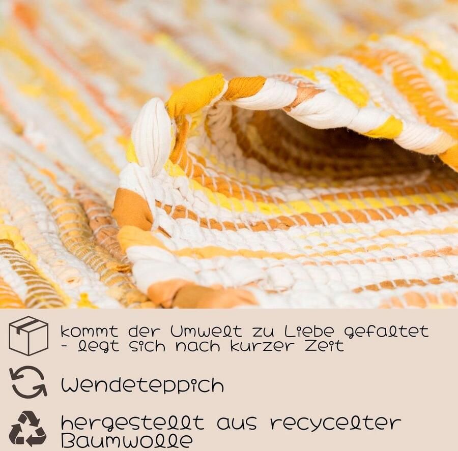 My home Vloerkleed Bente Handgeweven tapijt 90% katoen handgeweven Scandi - Foto 3