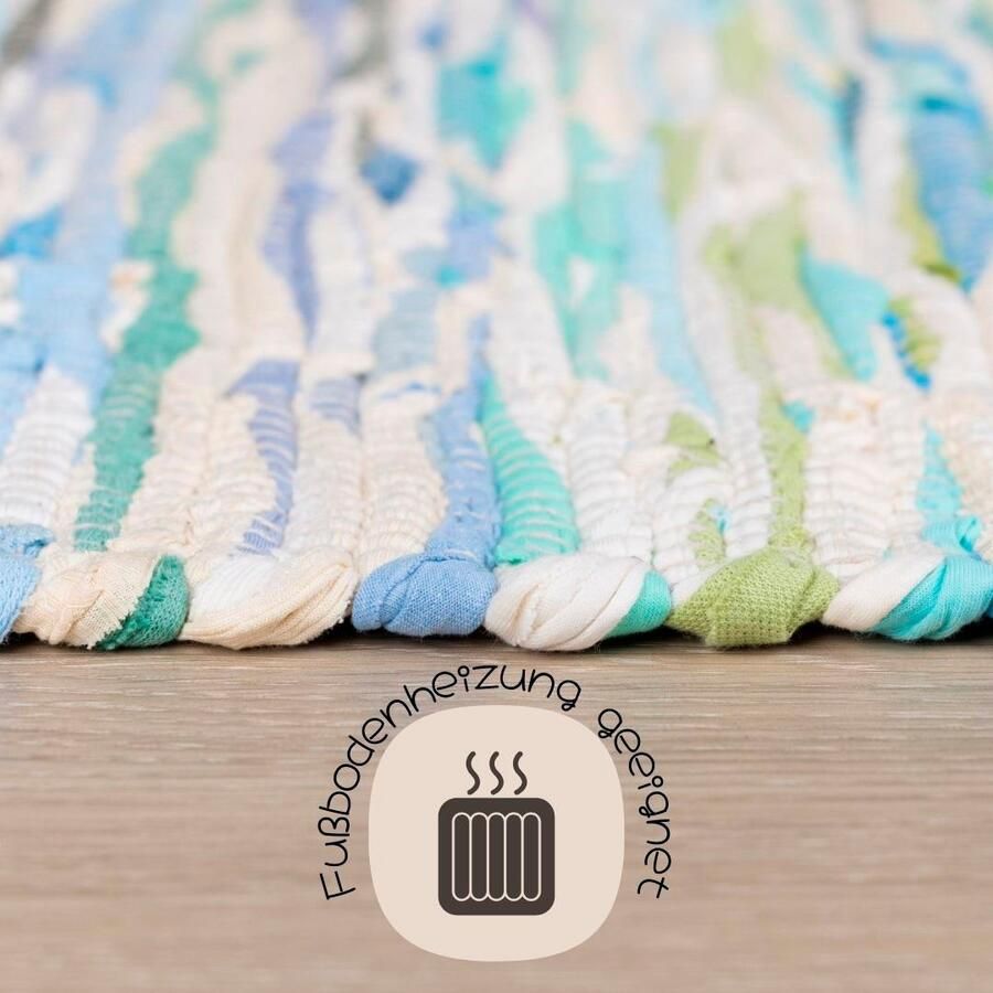 My home Vloerkleed Bente Handgeweven tapijt 90% katoen handgeweven Scandi