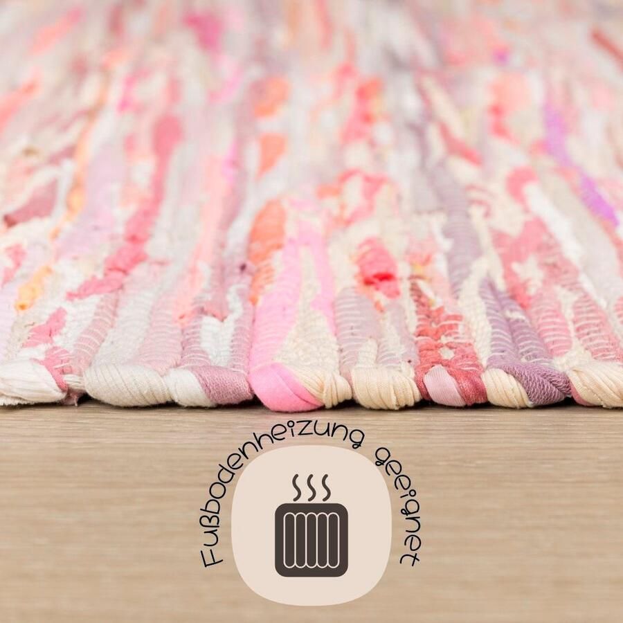 My home Vloerkleed Bente Handgeweven tapijt 90% katoen handgeweven Scandi