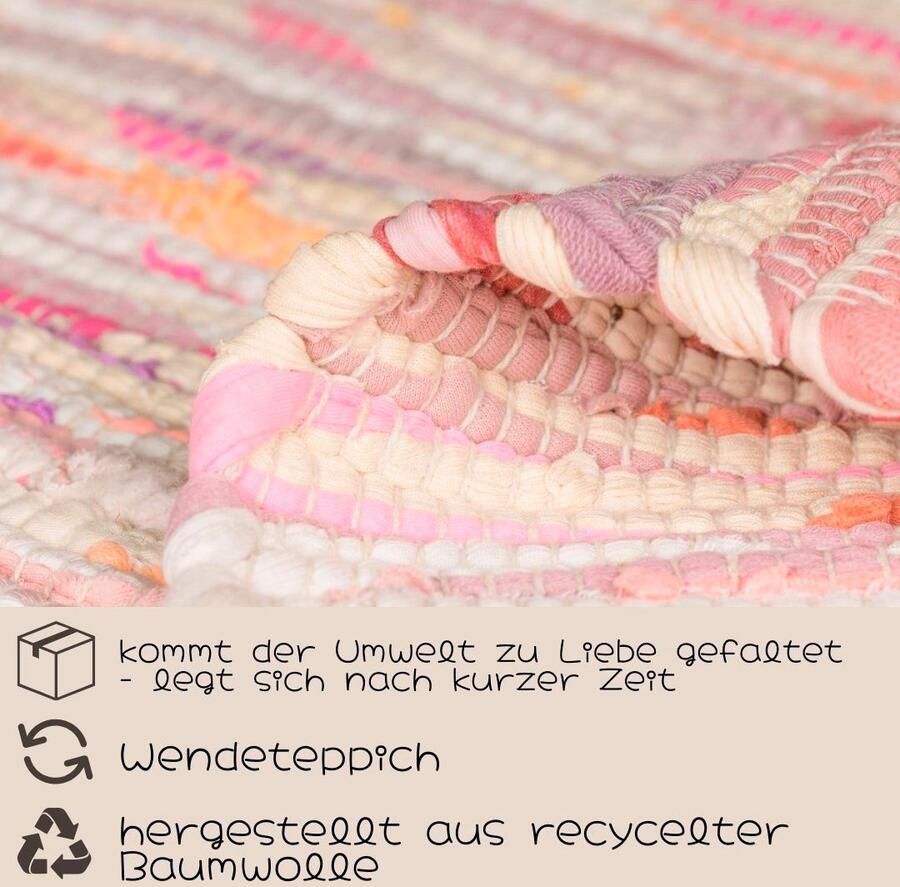 My home Vloerkleed Bente Handgeweven tapijt 90% katoen handgeweven Scandi - Foto 3