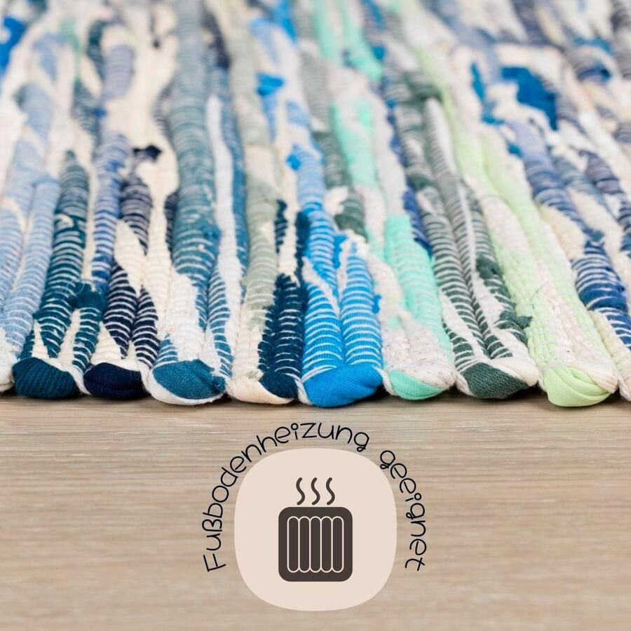 My home Vloerkleed Bente Handgeweven tapijt 90% katoen handgeweven Scandi