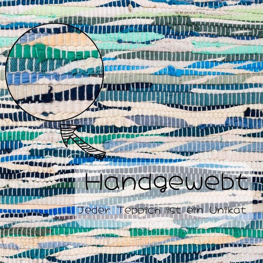 My home Vloerkleed Bente Handgeweven tapijt 90% katoen handgeweven Scandi - Foto 2