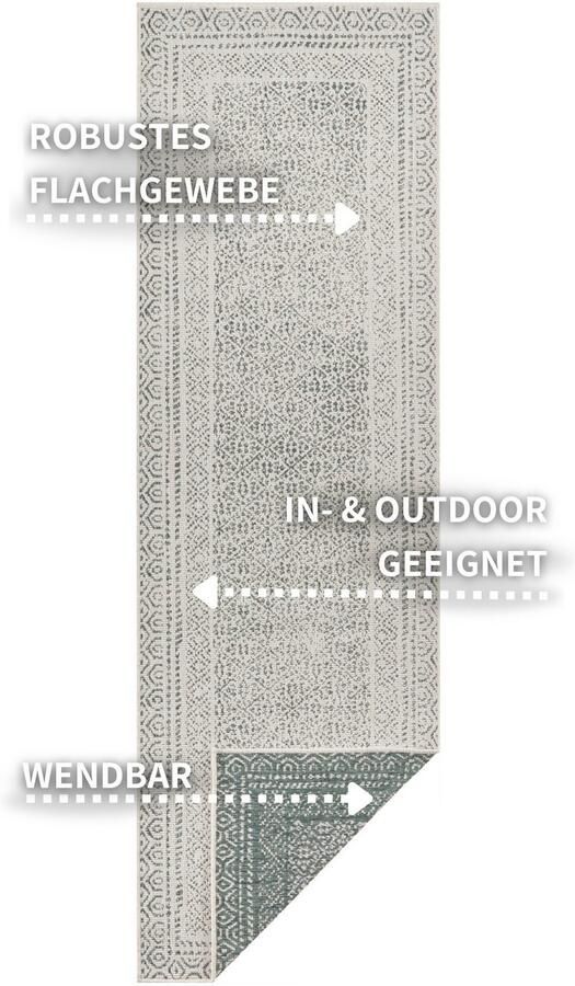 My home Vloerkleed Bernard omkeerbaar tapijt ook als loper robuust onderhoudsvriendelijk vlakweefsel binnen en buiten - Foto 3