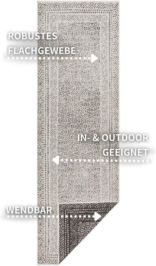 My home Vloerkleed Bernard omkeerbaar tapijt ook als loper robuust onderhoudsvriendelijk vlakweefsel binnen en buiten - Foto 3