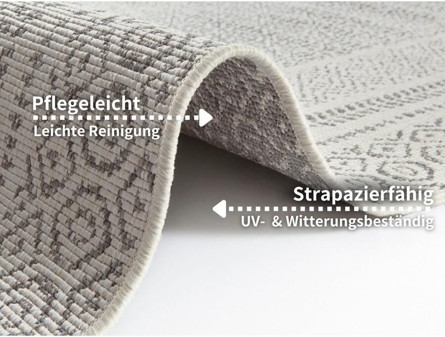 My home Vloerkleed Bernard omkeerbaar tapijt ook als loper robuust onderhoudsvriendelijk vlakweefsel binnen en buiten - Foto 3