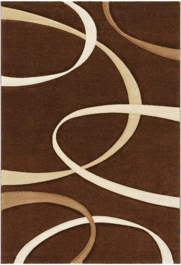 My home Vloerkleed Bilbao handgemaakt contourensnede kortpolig hoog-laag 3d-design - Foto 4