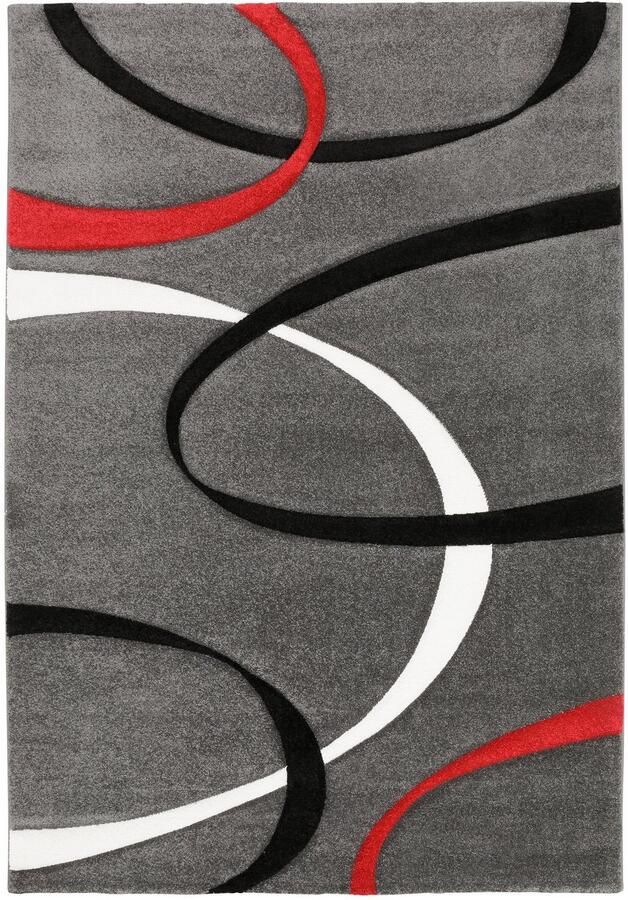 My home Vloerkleed Bilbao handgemaakt contourensnede kortpolig hoog-laag 3d-design - Foto 4