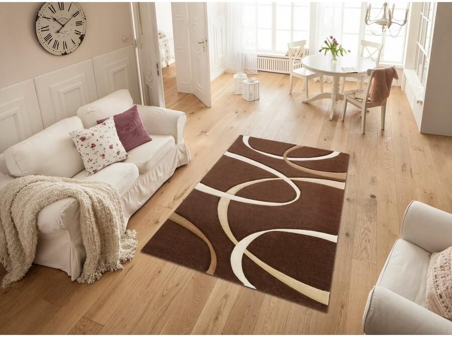 My home Vloerkleed Bilbao handgemaakt contourensnede kortpolig hoog-laag 3d-design - Foto 4