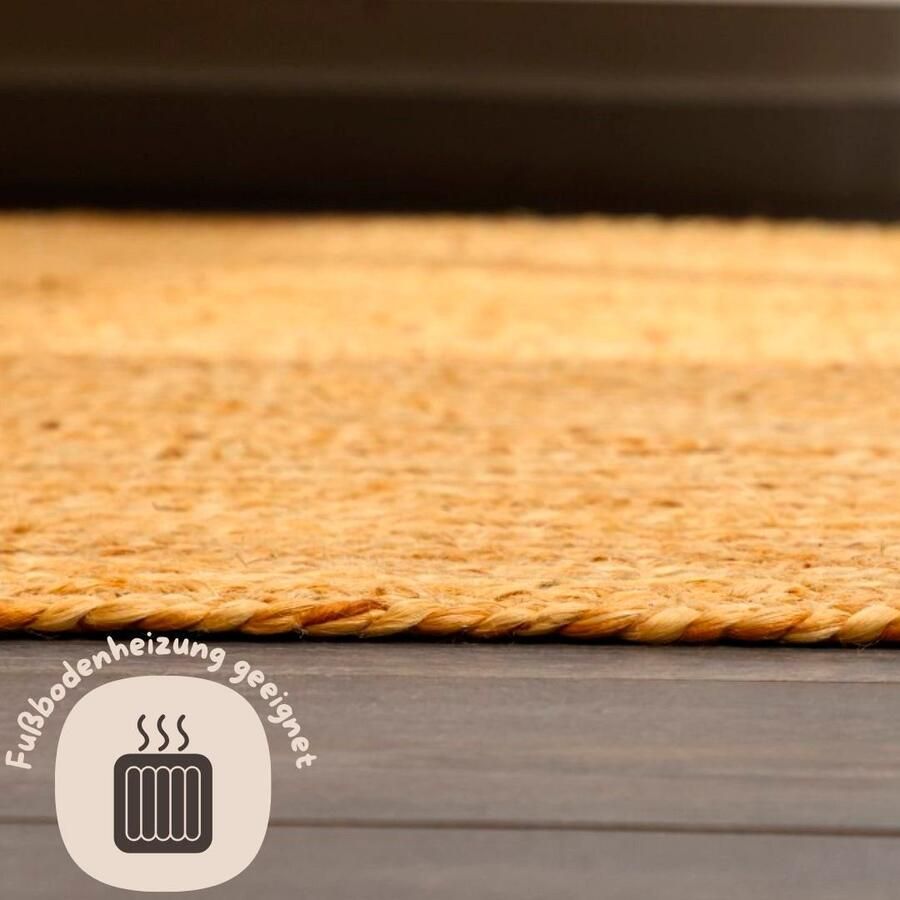 My home Vloerkleed Bjarka gemêleerd 100% jute handgeweven ook als loper en in rond verkrijgbaar