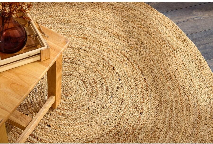 My home Vloerkleed Bjarka gemêleerd 100% jute handgeweven ook rechthoekig verkrijgbaar - Foto 6