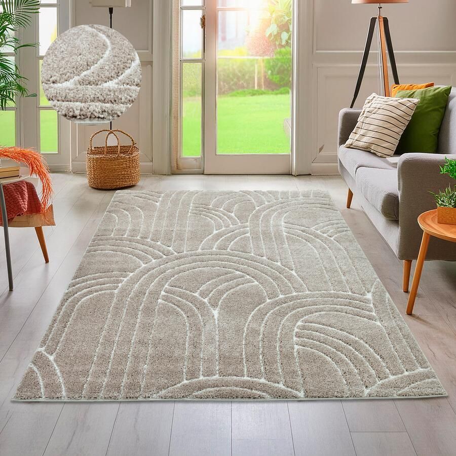 Home affaire Vloerkleed Cadie modern ontwerp zachte pool hoog-laag effect scandi-look - Foto 1