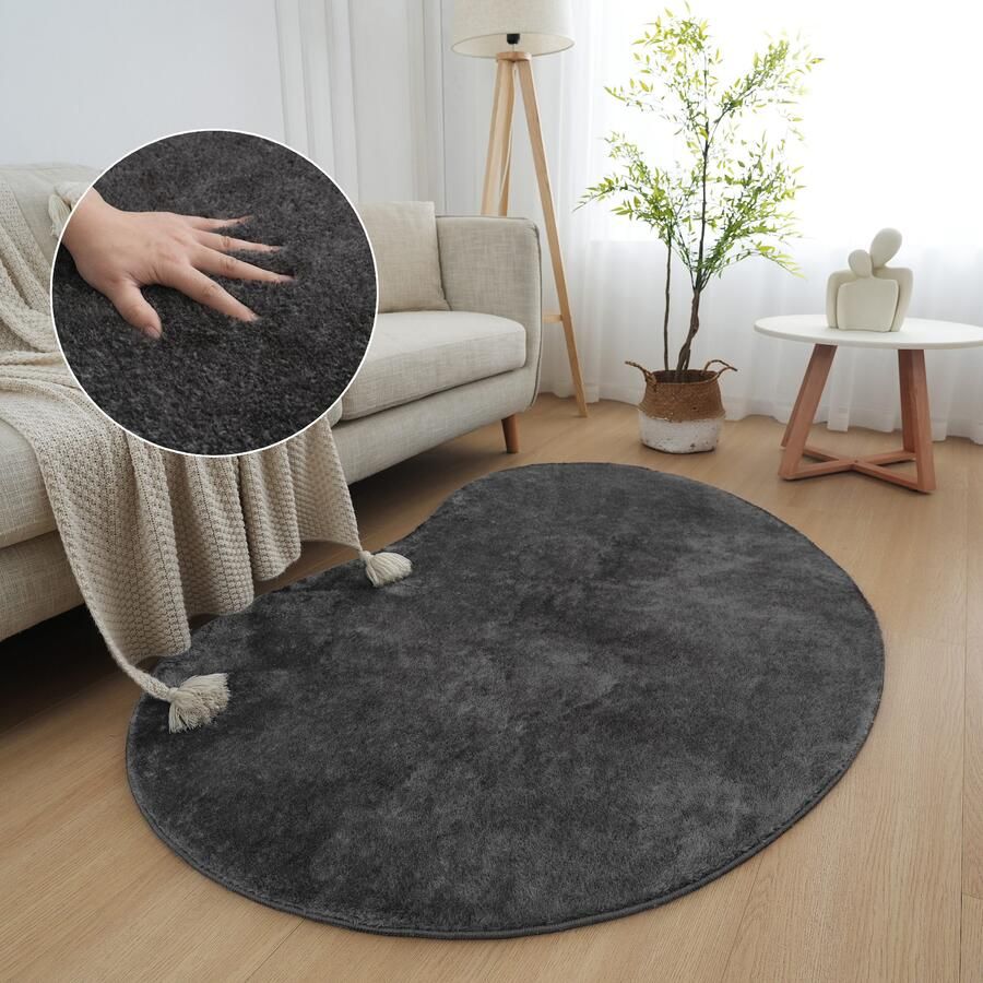 My home Vloerkleed Cali Bean bijzondere vorm effen zacht wasbaar woonkamer slaapkamer - Foto 14