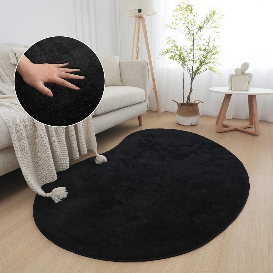 My home Vloerkleed Cali Bean bijzondere vorm effen zacht wasbaar woonkamer slaapkamer - Foto 14