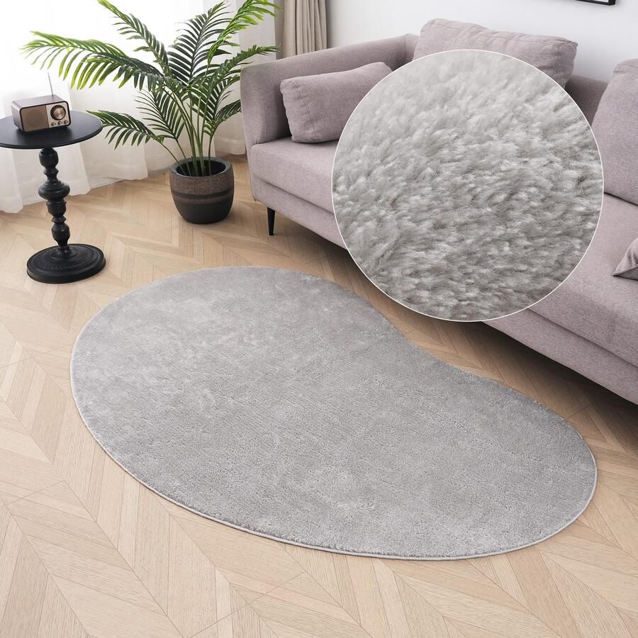 My home Vloerkleed Cali Bean bijzondere vorm effen zacht wasbaar woonkamer slaapkamer - Foto 1