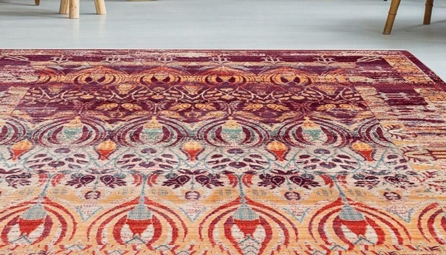 Calo-deluxe Vloerkleed Rossa 501 Vintage-look met franje woonkamer - Foto 4