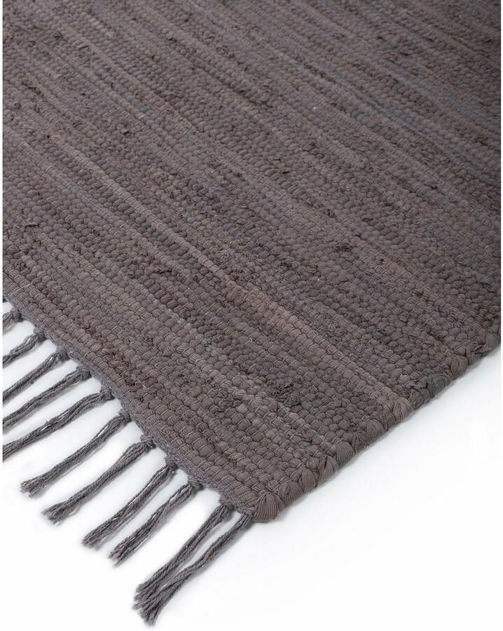 My home Vloerkleed Handgeweven uni omkeerbaar tapijt Patchwork vloerkleed puur katoen handgeweven effen met franjes - Foto 4