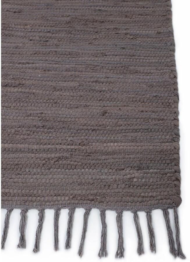 My home Vloerkleed Handgeweven uni omkeerbaar tapijt Patchwork vloerkleed puur katoen handgeweven effen met franjes - Foto 8