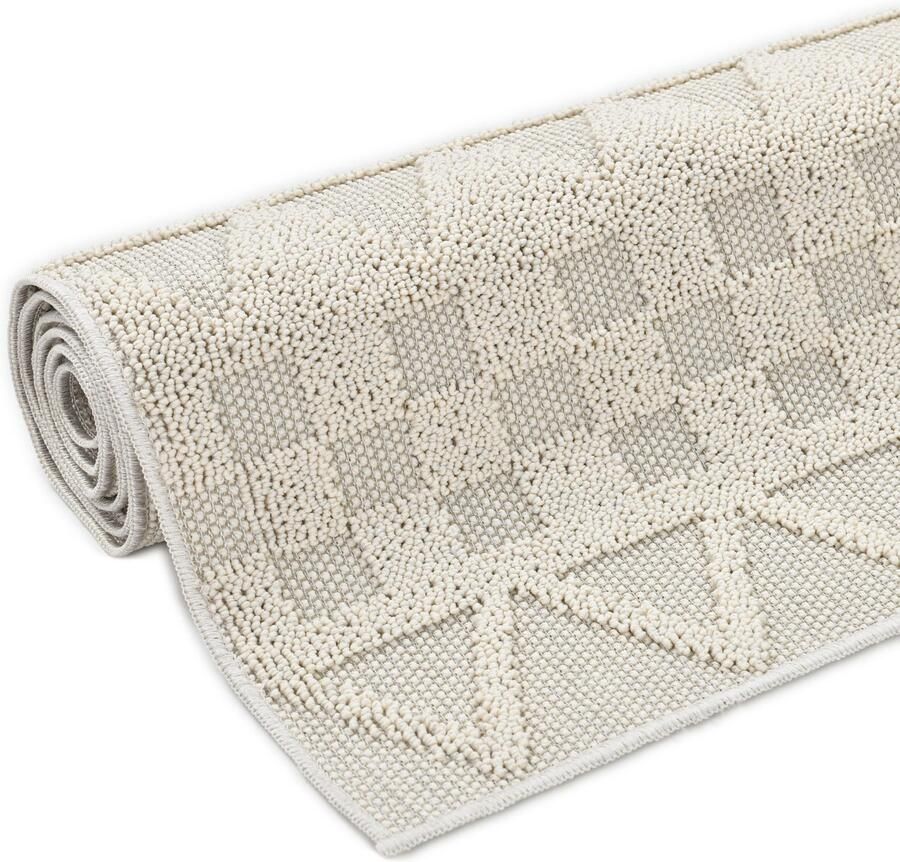 My home Vloerkleed Juliane Outdoor ook voor keuken of eetkamer Hoog-laag structuur boho geschikt voor buiten balkon terras camping - Foto 5