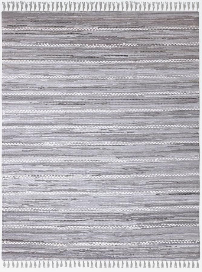 My home Vloerkleed LeVivier Handgeweven tapijt gestreept 90% katoen handgeweven met franjes - Foto 5