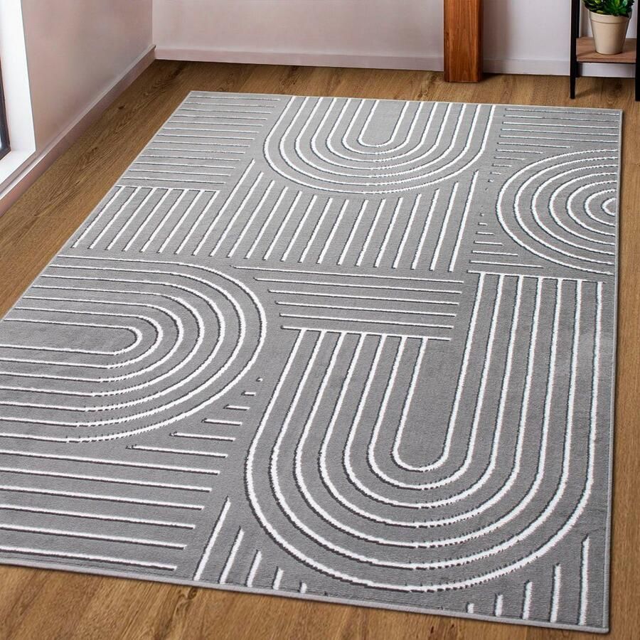 My home Vloerkleed Lysandra 3d-effect zachte korte pool onderhoudsvriendelijk lichte glans scandi-look
