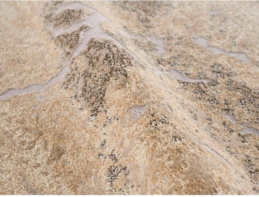 My home Vloerkleed Marmer Tapijt in moderne marmerlook hoog-laag effect vlak effen kleur - Foto 5