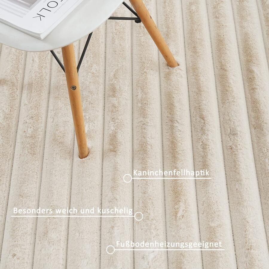 My home Vloerkleed Melanie vloerkleed van imitatiebont bijzonder zacht reliëfeffect - Foto 5