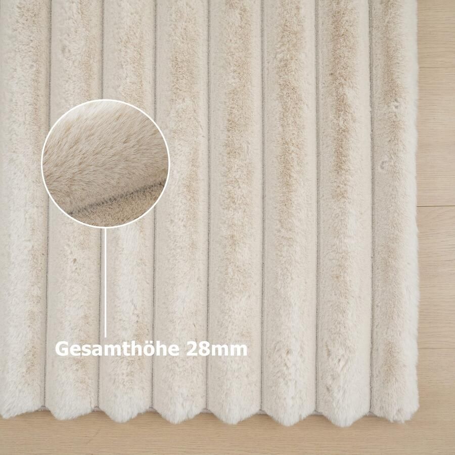 My home Vloerkleed Melanie vloerkleed van imitatiebont bijzonder zacht reliëfeffect - Foto 6