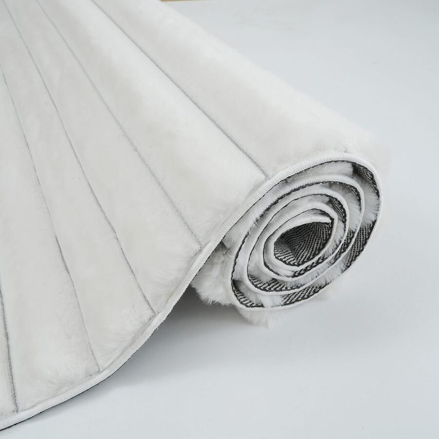 My home Vloerkleed Melanie vloerkleed van imitatiebont bijzonder zacht reliëfeffect - Foto 3