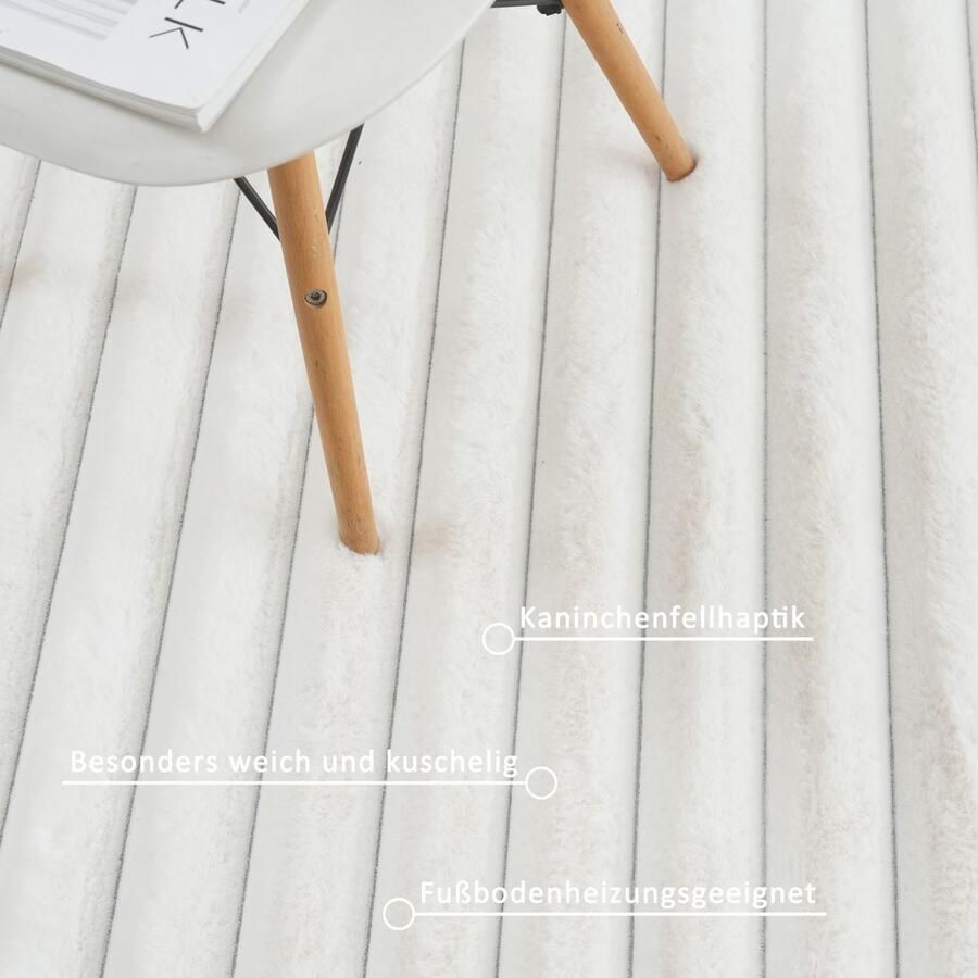 My home Vloerkleed Melanie vloerkleed van imitatiebont bijzonder zacht reliëfeffect - Foto 5