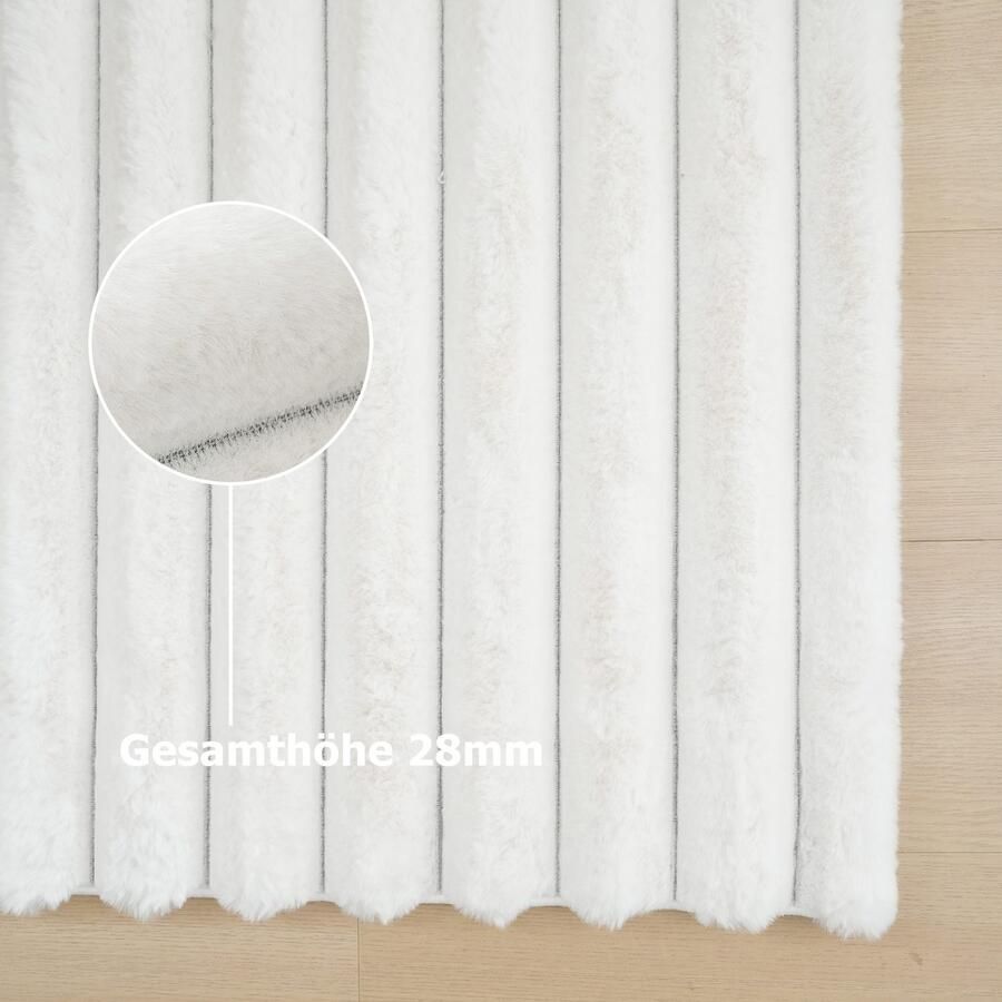 My home Vloerkleed Melanie vloerkleed van imitatiebont bijzonder zacht reliëfeffect - Foto 6