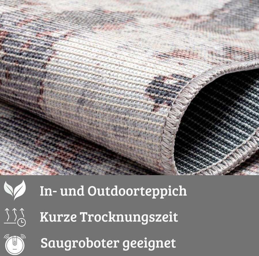 My home Vloerkleed Mülenen Kortpolig modern ontwerp wasbaar geschikt voor binnen- en buitengebruik - Foto 5