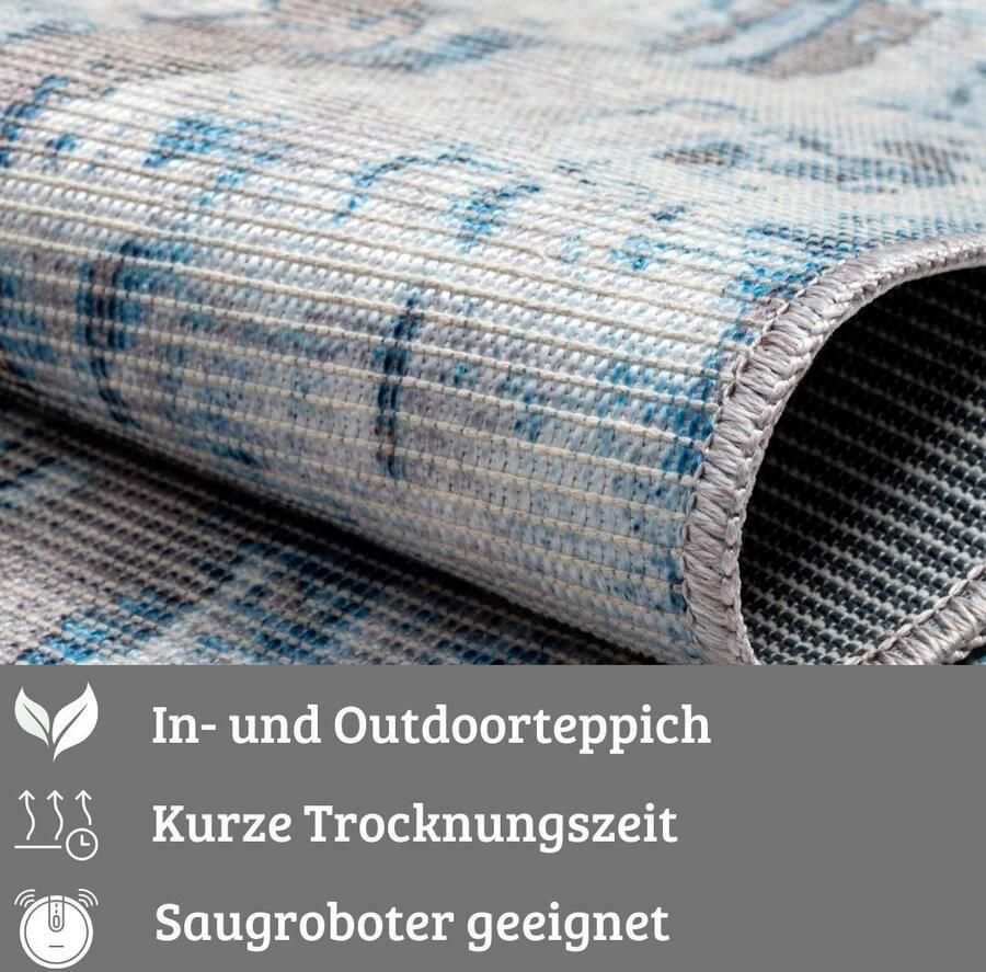 My home Vloerkleed Mülenen Kortpolig modern ontwerp wasbaar geschikt voor binnen- en buitengebruik - Foto 5