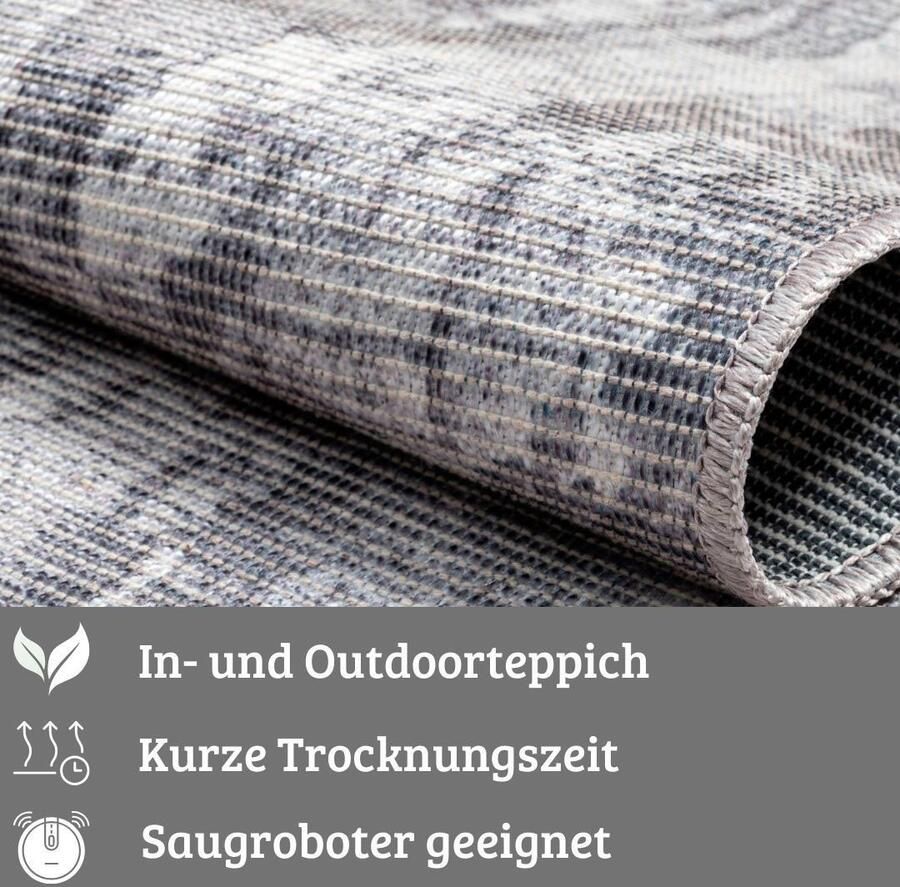 My home Vloerkleed Mülenen Kortpolig modern ontwerp wasbaar geschikt voor binnen- en buitengebruik - Foto 5