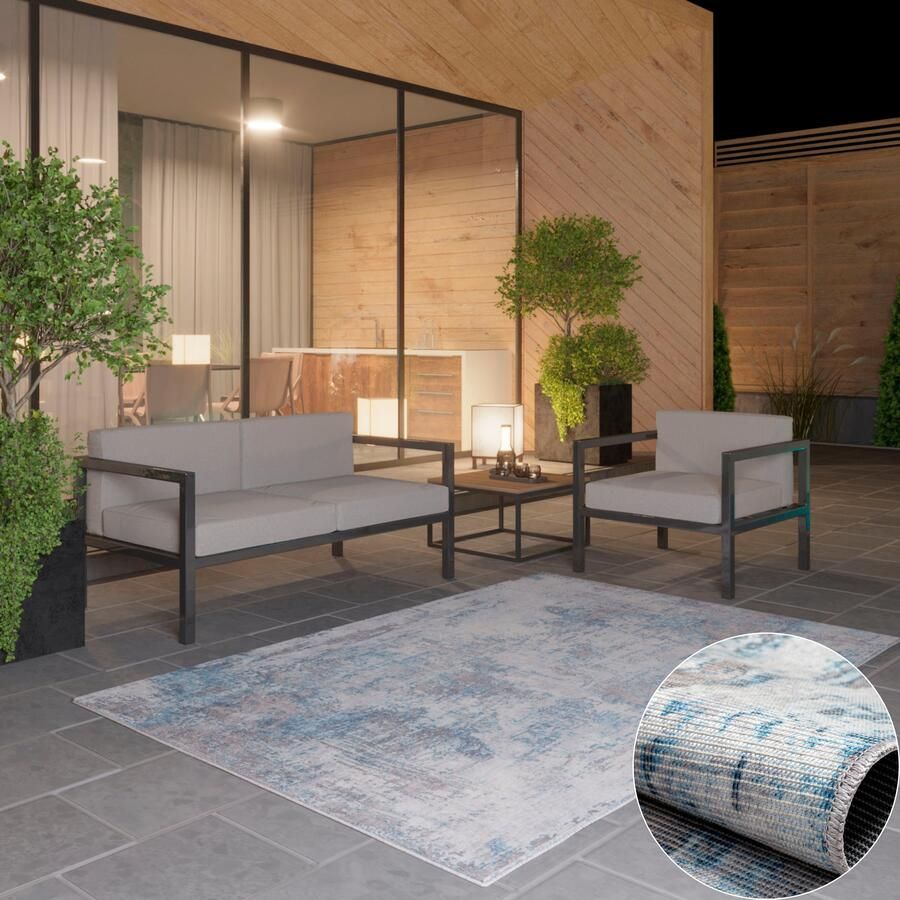 My home Vloerkleed Mülenen Kortpolig modern ontwerp wasbaar geschikt voor binnen- en buitengebruik - Foto 2