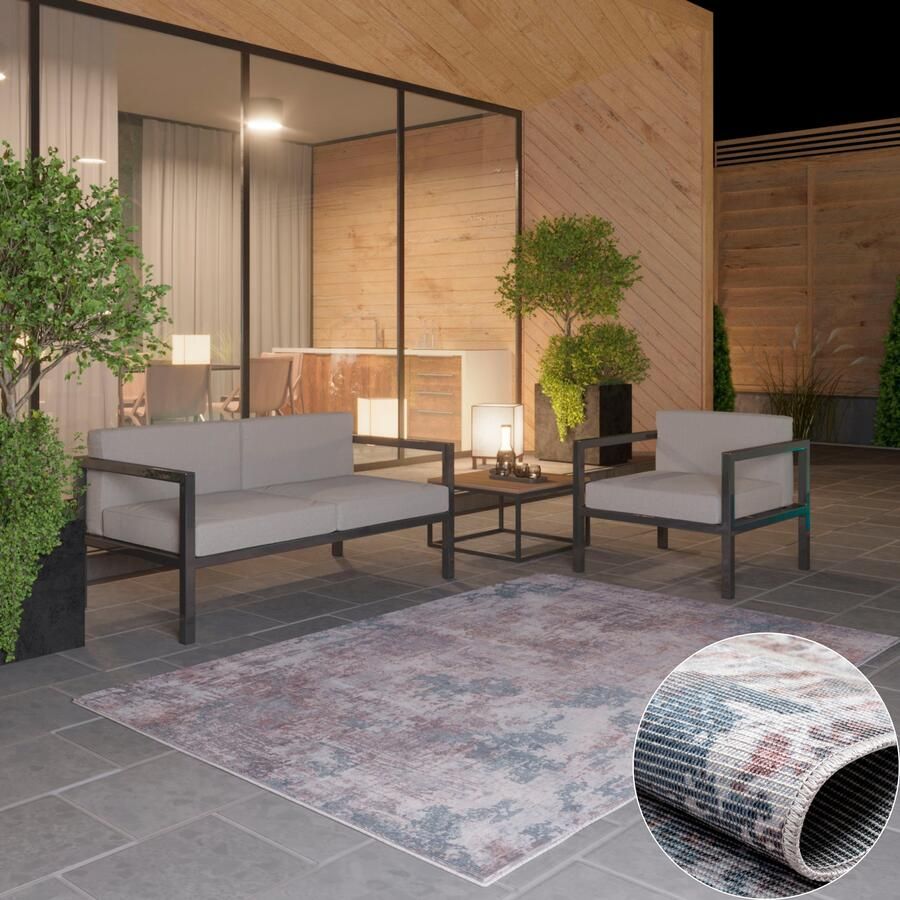 My home Vloerkleed Mülenen Kortpolig modern ontwerp wasbaar geschikt voor binnen- en buitengebruik - Foto 3