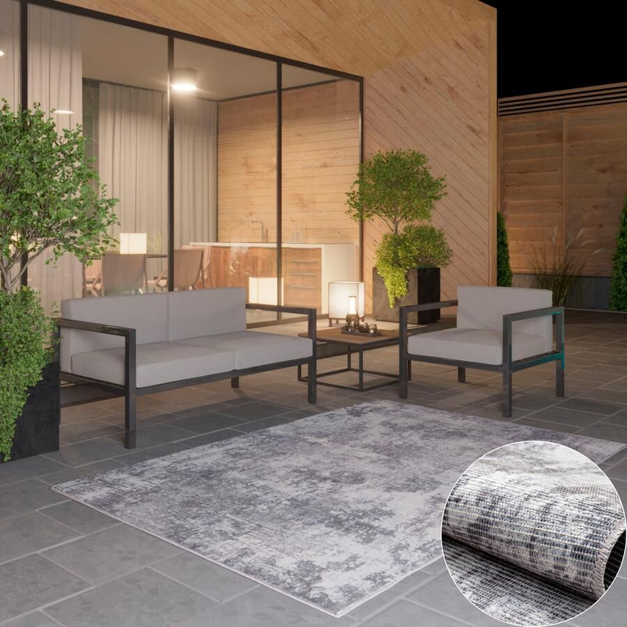 My home Vloerkleed Mülenen Kortpolig modern ontwerp wasbaar geschikt voor binnen- en buitengebruik - Foto 3