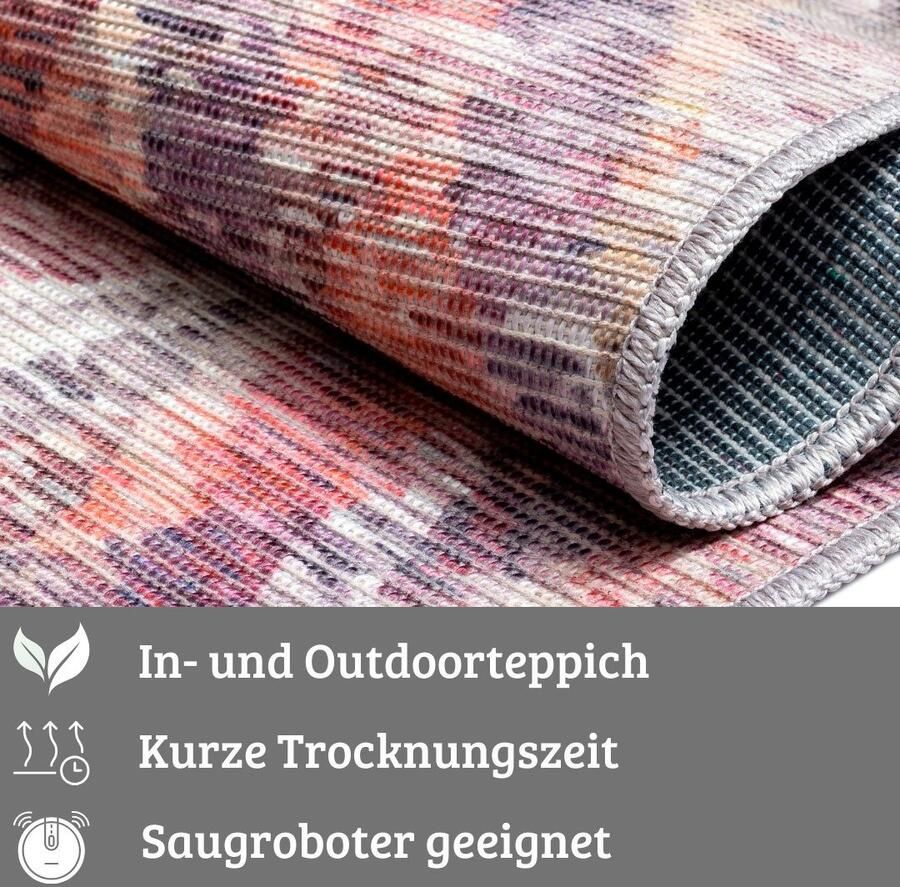 My home Vloerkleed Oryn Vlakweefsel modern geruit geschikt voor binnen- en buitengebruik - Foto 4