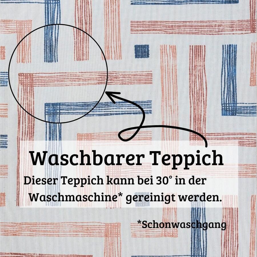 My home Vloerkleed Rheya MAGAZIJNOPRUIMING! Plat weefsel modern design wasbaar geschikt voor binnen en buiten