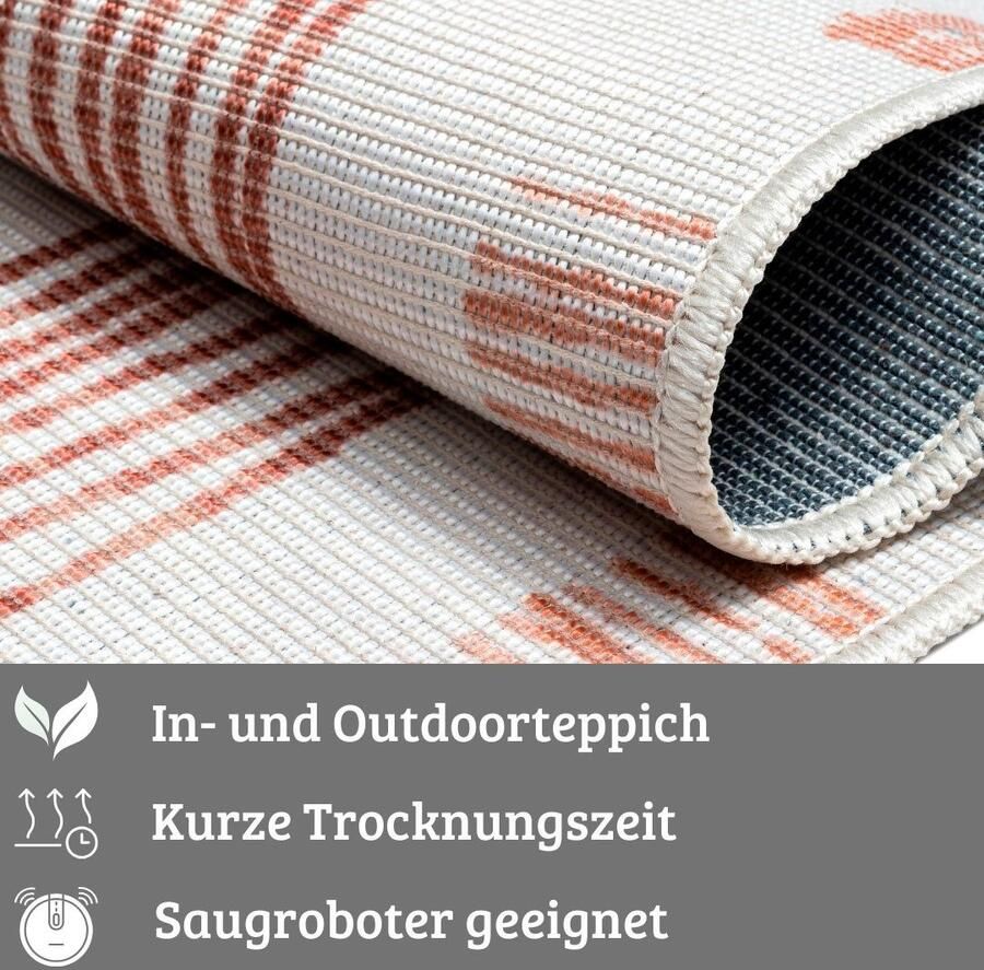 My home Vloerkleed Rheya MAGAZIJNOPRUIMING! Plat weefsel modern design wasbaar geschikt voor binnen en buiten - Foto 4