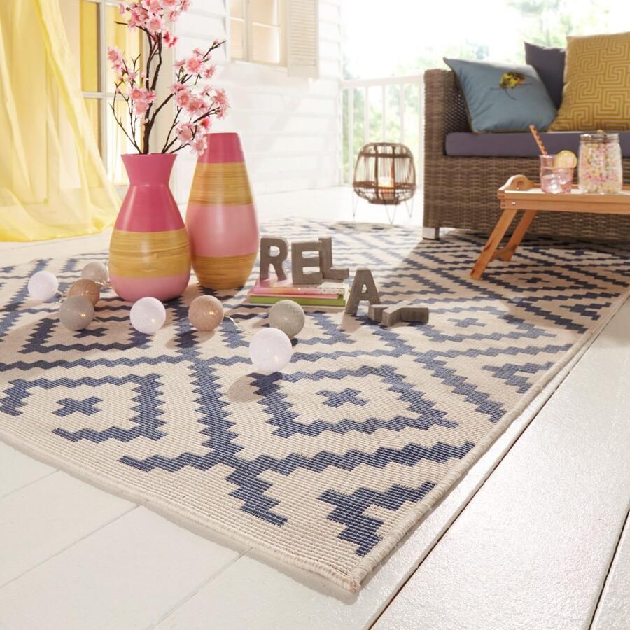 My home Vloerkleed Ronda tweezijdig te gebruiken kleed Sisal-look platweefsel in- en outdoor geometrisch boho design - Foto 4