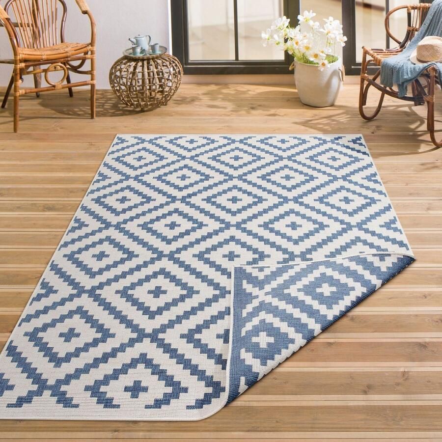 My home Vloerkleed Ronda tweezijdig te gebruiken kleed Sisal-look platweefsel in- en outdoor geometrisch boho design - Foto 5