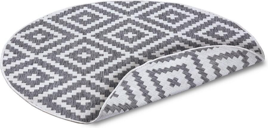 My home Vloerkleed Ronda tweezijdig te gebruiken kleed Sisal-look platweefsel in- en outdoor geometrisch boho design - Foto 5