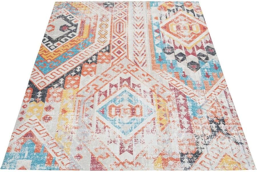 My home Vloerkleed Ruben Vintage stijlvolle glans plat vloerkleed multicolour zacht - Foto 7